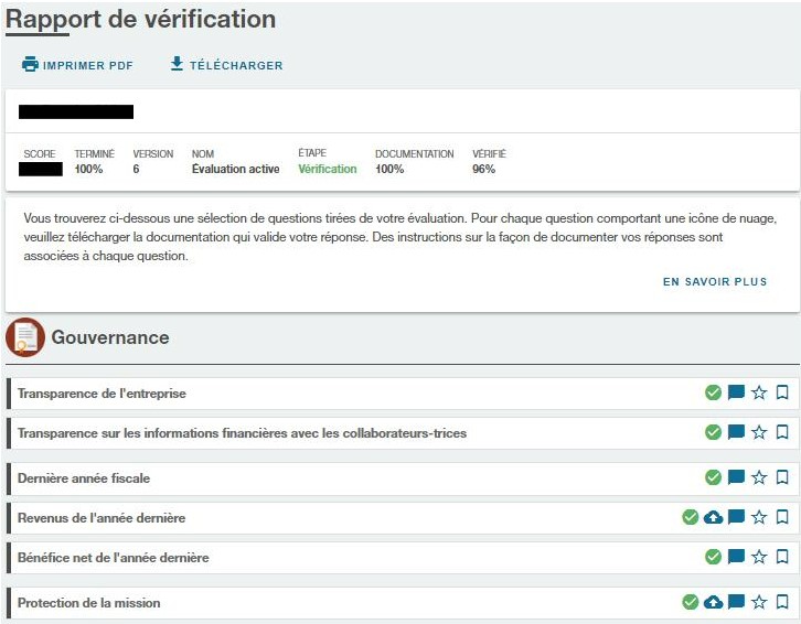 Rapport de vérification Gouvernance